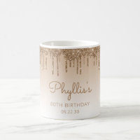 Personalised Gold Glitter Drip 80th Birthday