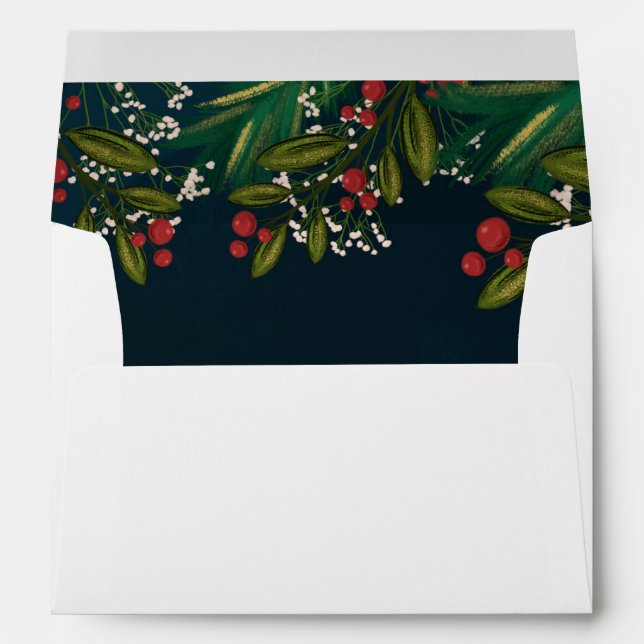 Personalised Gold Glitter JOY Holiday Winter  Envelope (Back (Bottom))