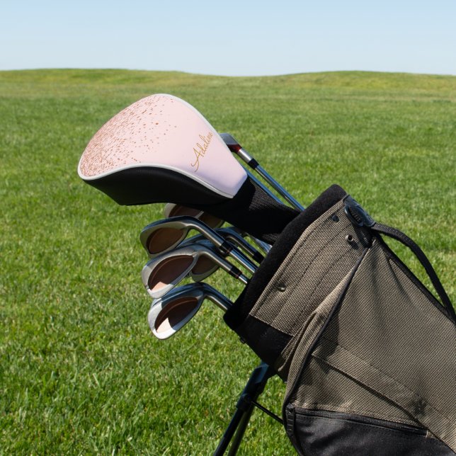 Personalised Gold Glitter Monogram Name Golf Head Cover (In Situ)