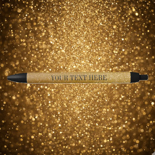 Personalised gold glitter pen   custom luxe text