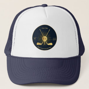 Personalised Gold Golf Clubs Trucker Hat
