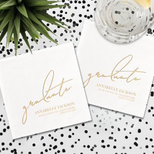 Personalised Gold Graduation Foil Napkins