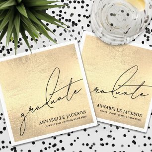 Personalised Gold Graduation Napkin