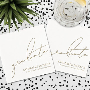 Personalised Gold Graduation Napkin