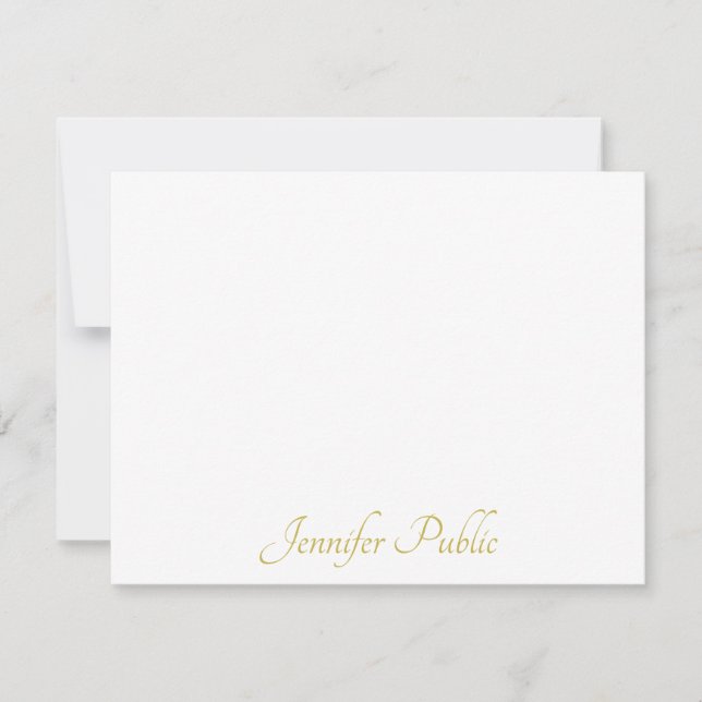 Personalised Gold Handwritten Script Text Template (Front)