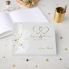 Personalised Gold Hearts Pearls And Lace Wedding