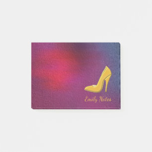Personalised Gold high heel shoe Post-it Notes