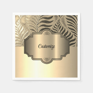 Personalised Gold Leaf Motif 3 Napkin