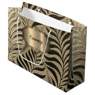 Personalised Gold Leaf Motif   Large Gift Bag