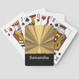 Personalised gold look and black playing cards