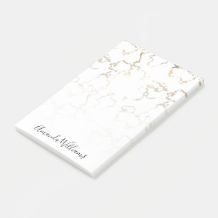 Personalised Gold Marble Post-it Notes