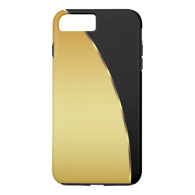 Personalised Gold Metal Elegant Modern Black Case-Mate iPhone Case (Back)