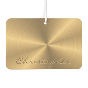 Personalised Gold Metallic Radial Texture Car Air Freshener
