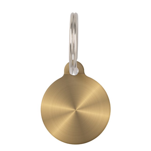 Personalised Gold Metallic Radial Texture Pet Tag (Back)