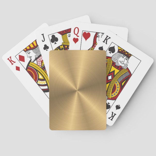Personalised Gold Metallic Radial Texture Playing Cards (Back)