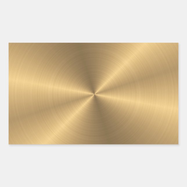 Personalised Gold Metallic Radial Texture Rectangular Sticker (Front)