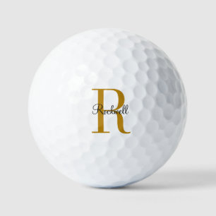Personalised Gold Monogram Name Initial Golf Ball