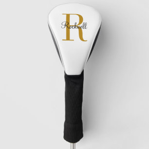 Personalised Gold Monogram Name Initial Golf Head Cover