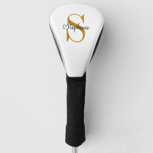 Personalised Gold Monogram Name Initial Golf Head Golf Head Cover