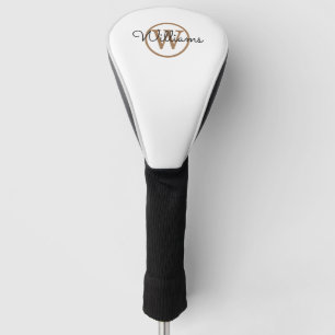 Personalised Gold Monogram Script Name Golf Head Cover