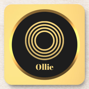Personalised Gold Monogrammed Letter O Coaster