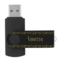 Personalised Gold Music Notes USB