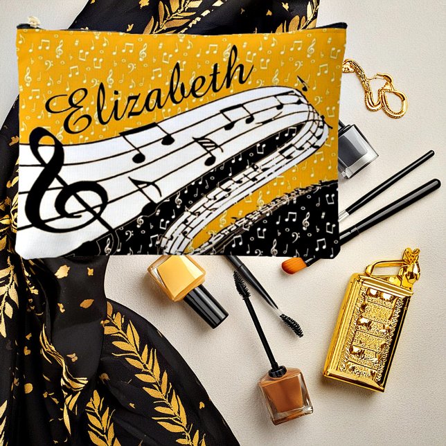 Personalised Gold music theme Accessory Pouch (Creator Uploaded)