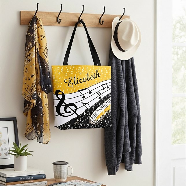 Personalised Gold music theme Tote Bag (Creator Uploaded)