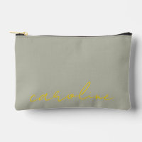 Personalised Gold Name Makeup Bag: Canvas Cosmetic
