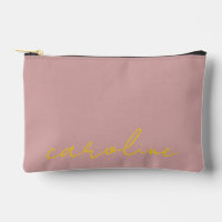 Personalised Gold Name Makeup Bag: Canvas Cosmetic
