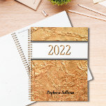 Personalised Gold Planner<br><div class="desc">This elegant Planner is decorated with a textured effect print in faux gold.
Customise it by changing the name and the year.</div>