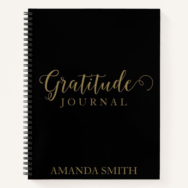 Personalised Gold Print Gratitude Journal (Front)