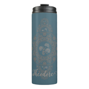 Personalised Gold Rococo Lotus Ornamental Mandala Thermal Tumbler