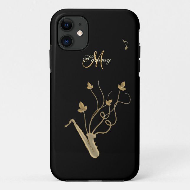 Personalised Gold Saxophone iPhone 5 Case (Back)