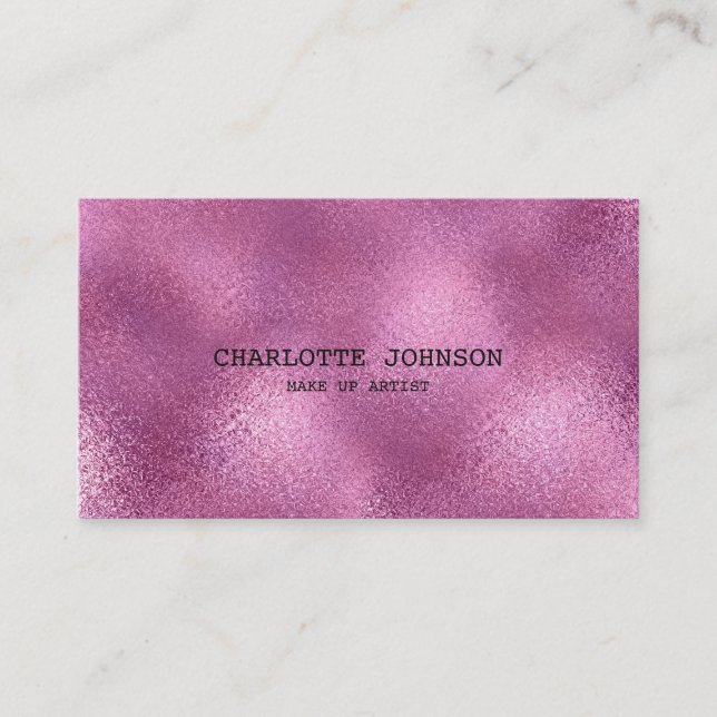 Personalised Gold Shiny Metallic Pink Vip Card (Front)