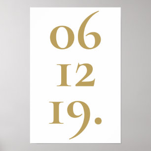 Personalised Gold Special Date Modern Poster