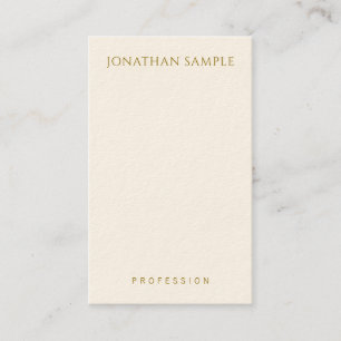Personalised Gold Text Template Vertical Modern Business Card