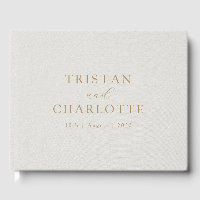 Personalised Gold Typography White Faux Linen
