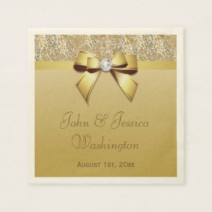 Personalised Gold Wedding Napkin