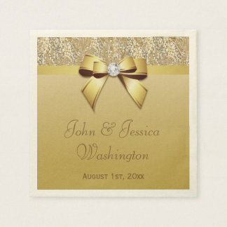 Personalised Gold Wedding Napkin