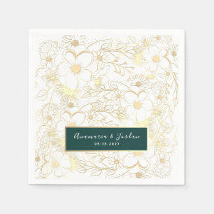 Personalised Gold Wedding Napkins