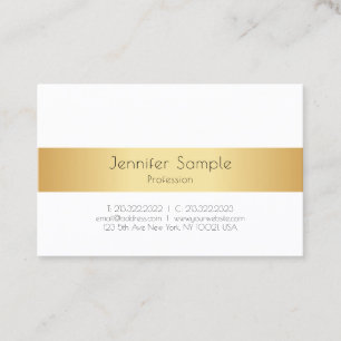 Personalised Gold White Elegant Modern Template Business Card