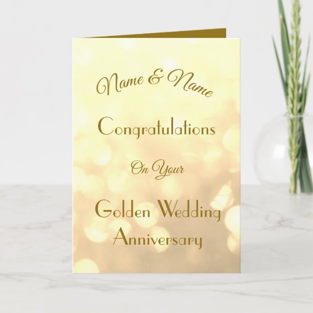 Personalised Golden Anniversary Greeting Card (Front)