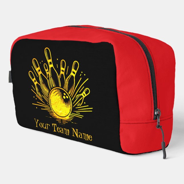 Personalised Golden Bowling Team Design Dopp Kit (Right Corner)