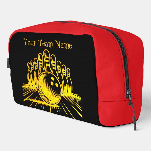 Personalised Golden Bowling Team Design Dopp Kit (Right Corner)