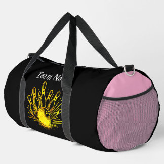Personalised Golden Bowling Team Design Duffle Bag
