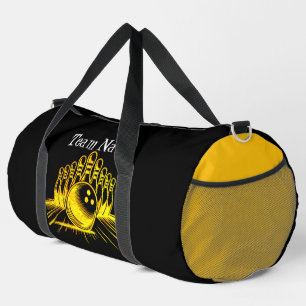 Personalised Golden Bowling Team Design Duffle Bag