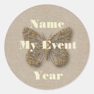 Personalised Golden Butterfly Event Sticker