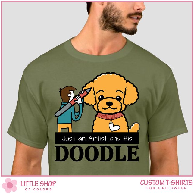 Personalised Golden Doodle Dog Artist Men's T-Shirt (Creator Uploaded)