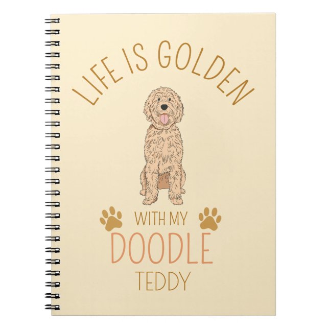 Personalised Golden Doodle Notebook with Pet Name (Front)